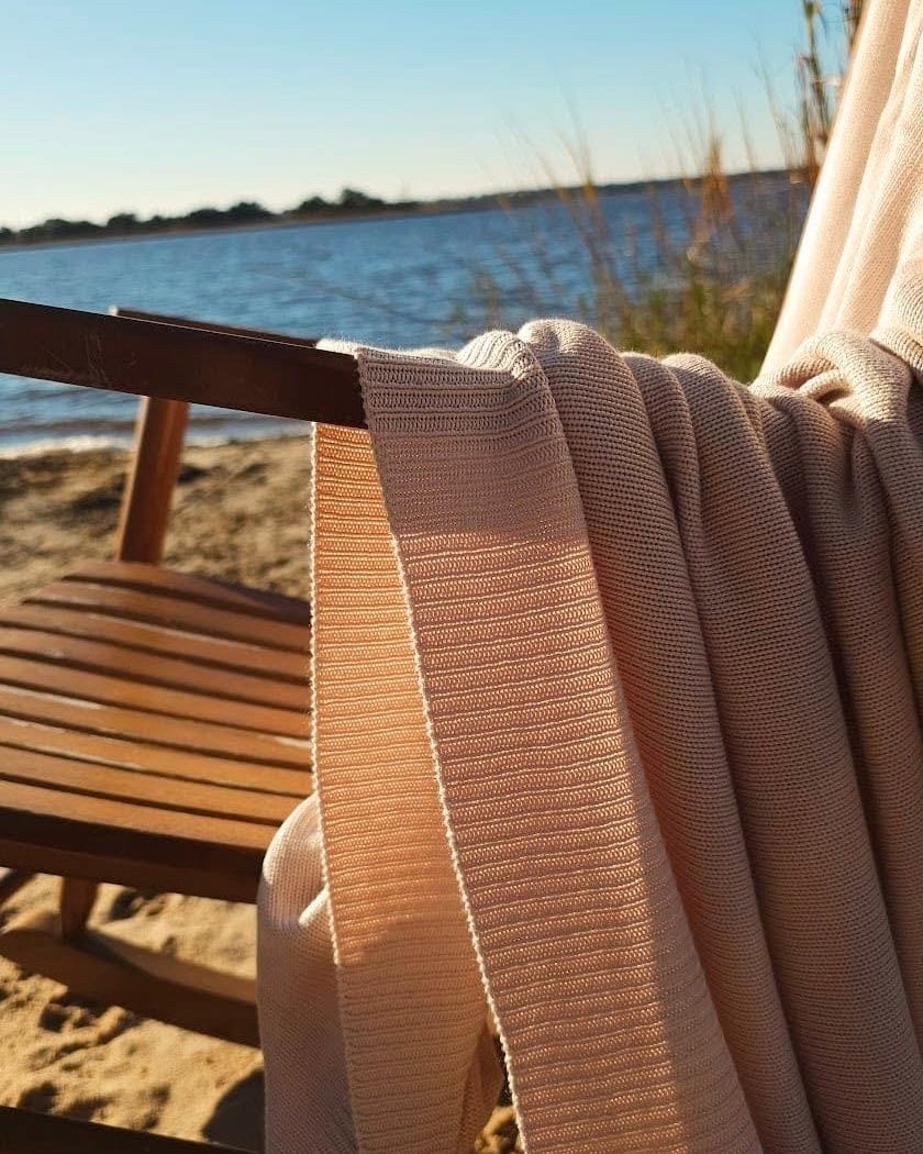 Classic Drift Throw- Bamboo lightweight throw blanket, travel blanket, outdoor blanket, patio decor, coastal throw blanket, knitted throw, bamboo sweater, naturally cooling bedding