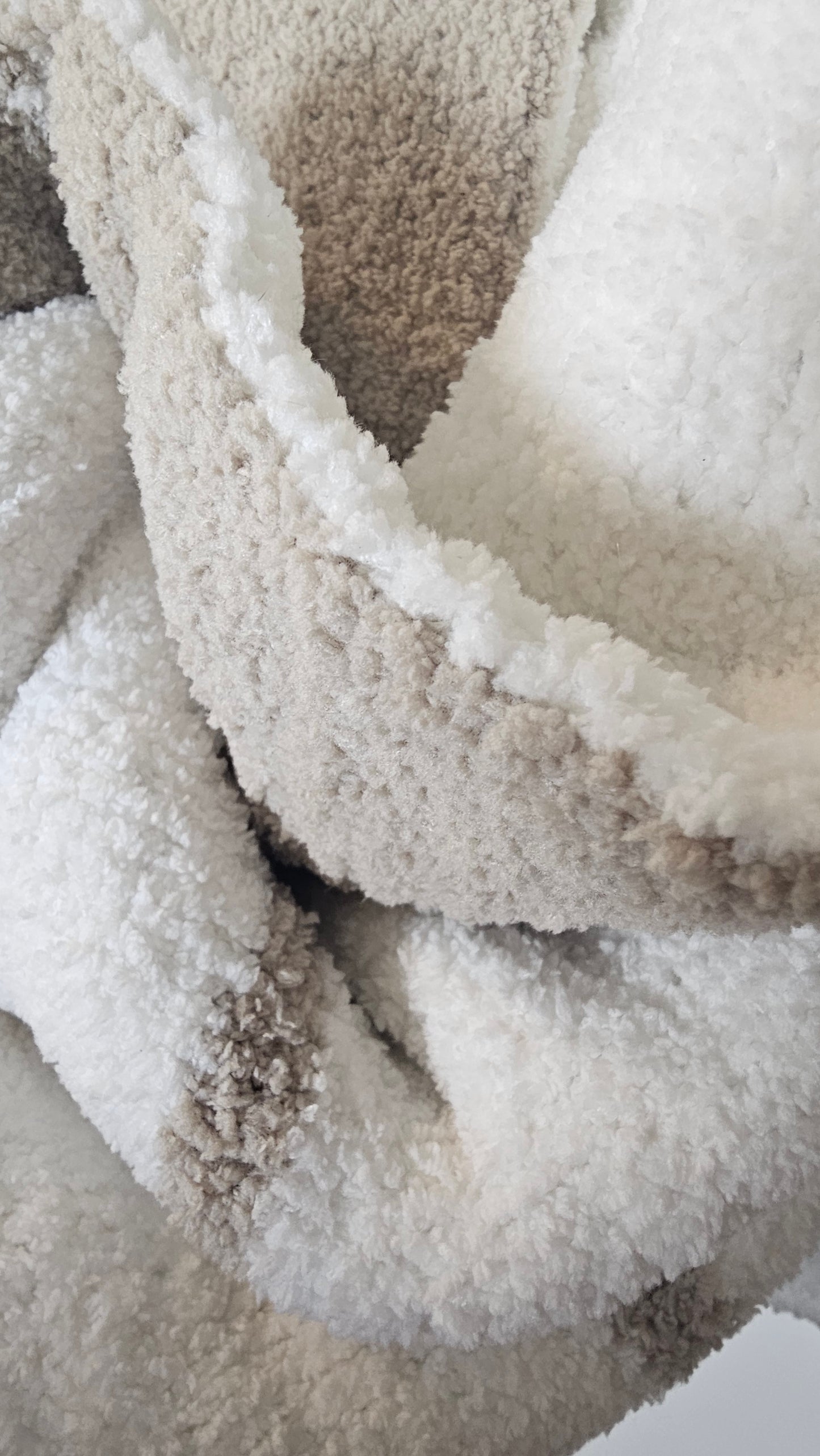 Ultraplush Nest throw blanket in double plush fabric close up showcasing its luxurious softness and durability. Comparable to sunday citizen snug fabric