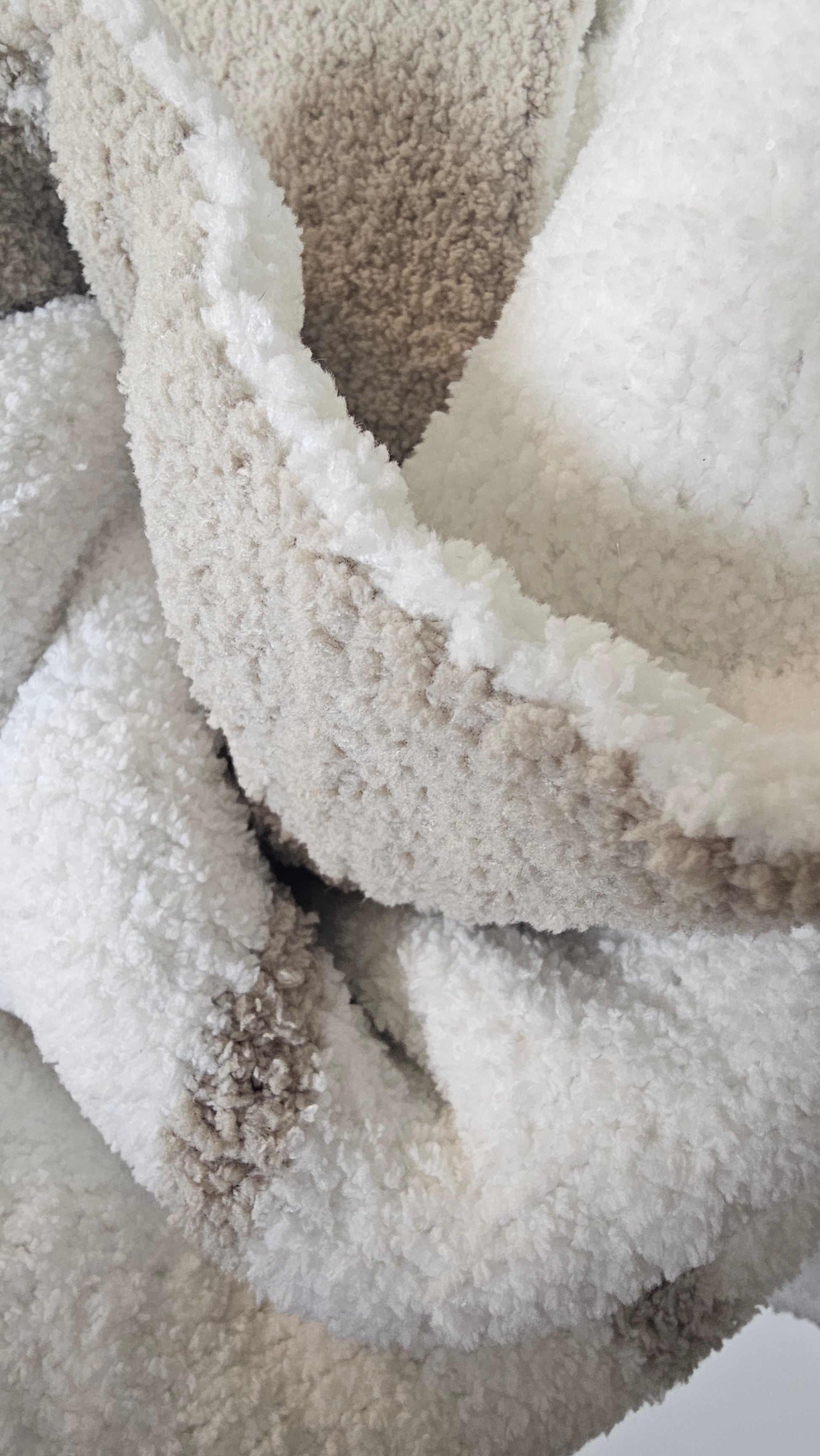 Ultraplush Nest throw blanket in double plush fabric close up showcasing its luxurious softness and durability. Comparable to sunday citizen snug fabric