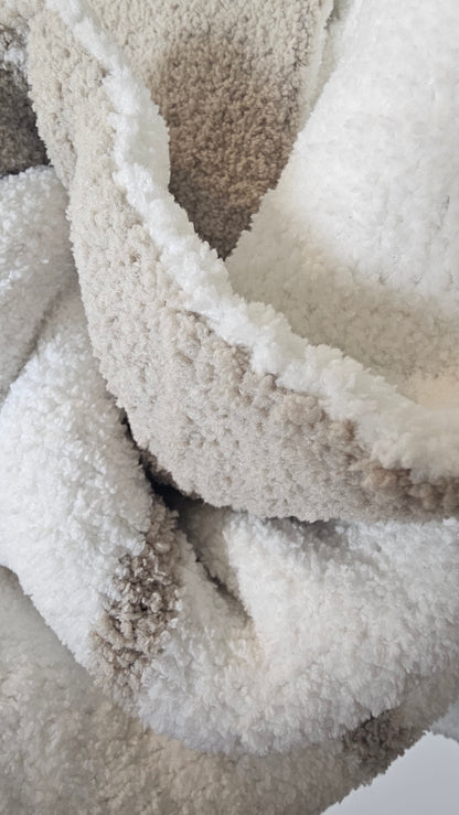 Ultraplush Nest throw blanket in double plush fabric close up showcasing its luxurious softness and durability. Comparable to sunday citizen snug fabric