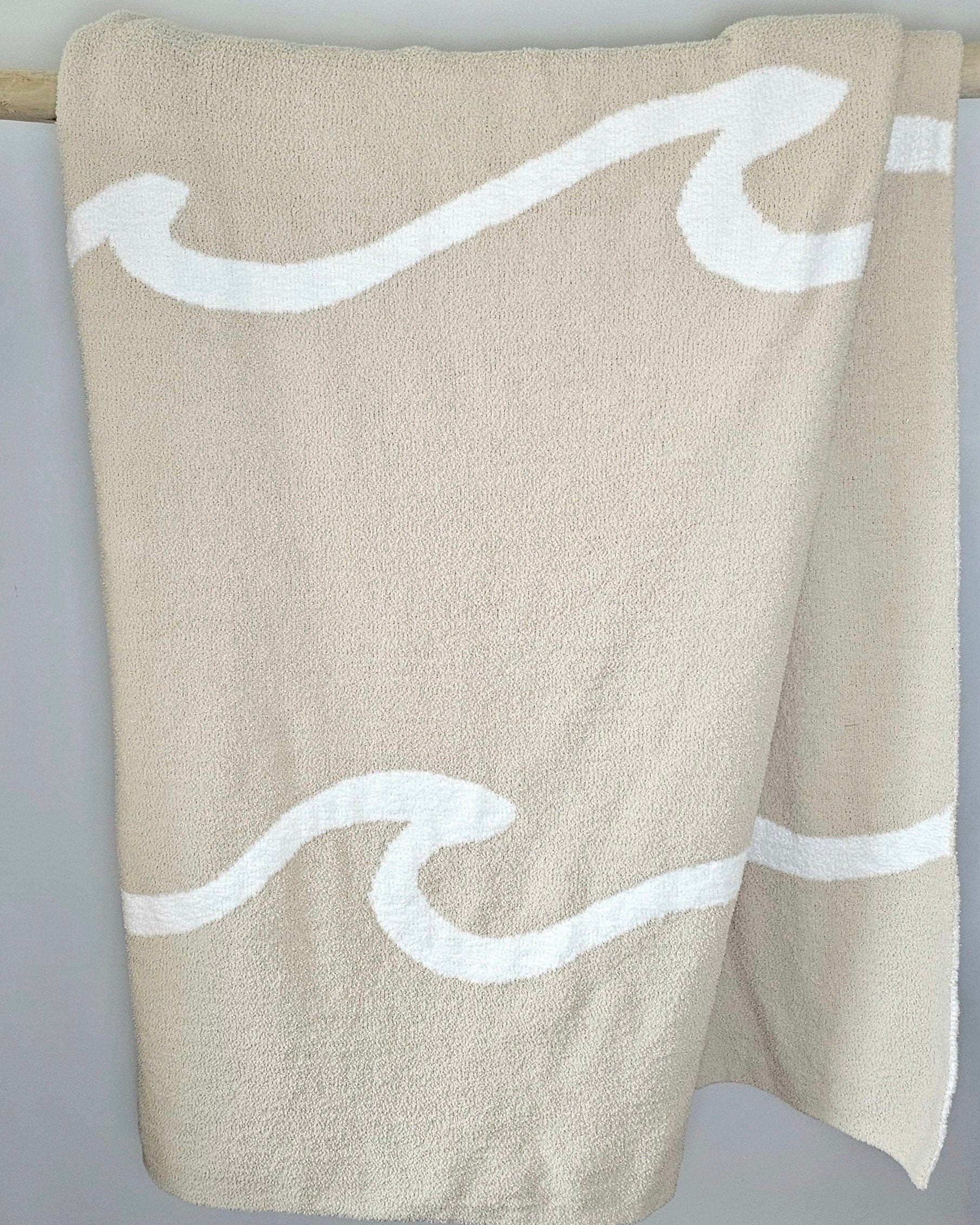 The Moose Nest Blanket Wave The Wave Throw Cozy Luxury Throw Blanket Washable bedding Durable Blanket Beach Travel Blanket Dog friendly home Easy care Coastal decor Minimalist home decor and bedding The Wave Throw