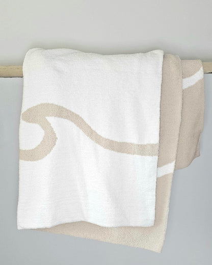 The Moose Nest Blanket Wave The Wave Throw Cozy Luxury Throw Blanket Washable bedding Durable Blanket Beach Travel Blanket Dog friendly home Easy care Coastal decor Minimalist home decor and bedding The Wave Throw