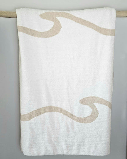 The Moose Nest Blanket Wave The Wave Throw Cozy Luxury Throw Blanket Washable bedding Durable Blanket Beach Travel Blanket Dog friendly home Easy care Coastal decor Minimalist home decor and bedding The Wave Throw