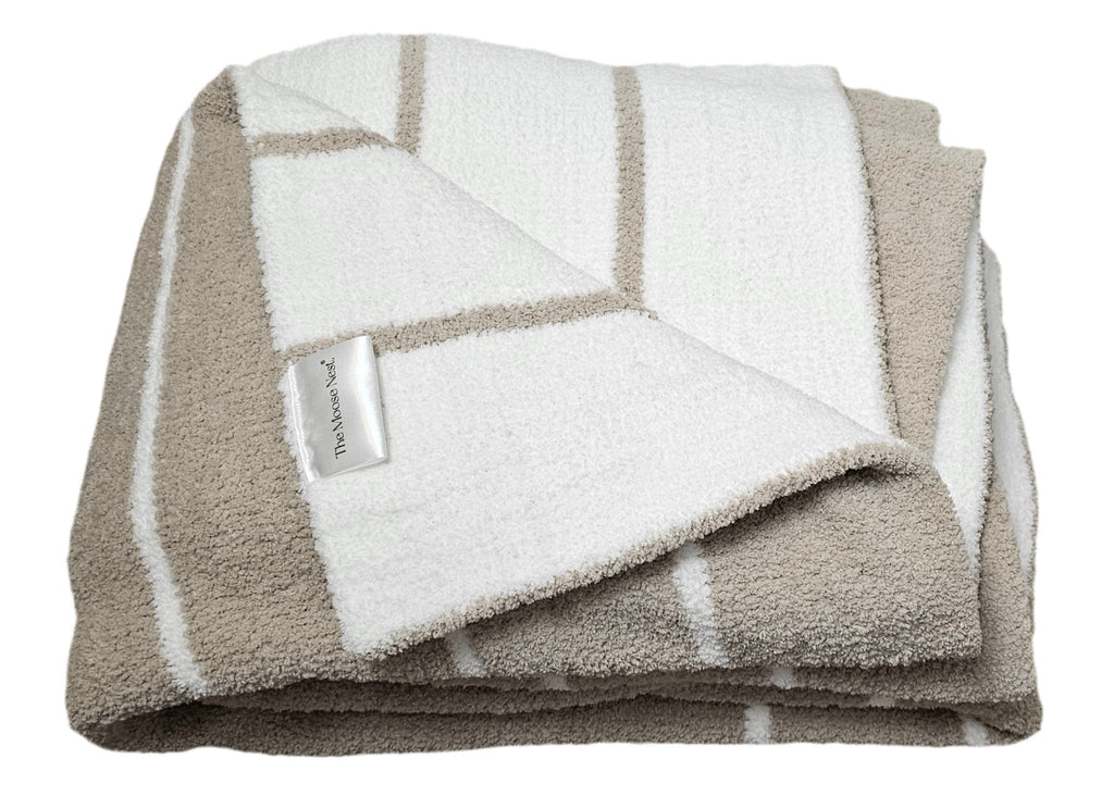Ultra Plush throw Blanket, Similar to sunday citizen dupe, marshmallow throw, snug throw blanket, double layer throw, cold weather bedding, warm blanket, beach decor, coastal decor, greige throw, warm grey blanket, striped throw, snag proof blankets, pet bedding, pet friendly blanket, dog lovers throw, dog bedding, small business bedding, modern home decor, barefoot dreams dupe throw